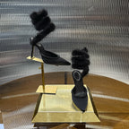 Snake-Wrap Mink Fur Crystal Heels - (Premium Quality)