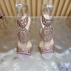 Glamour Silk & Crystal High Heels - (Top Quality)