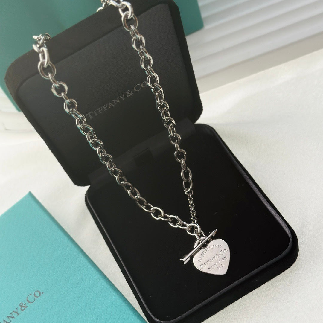 Arrow Through Heart Pendant Necklace