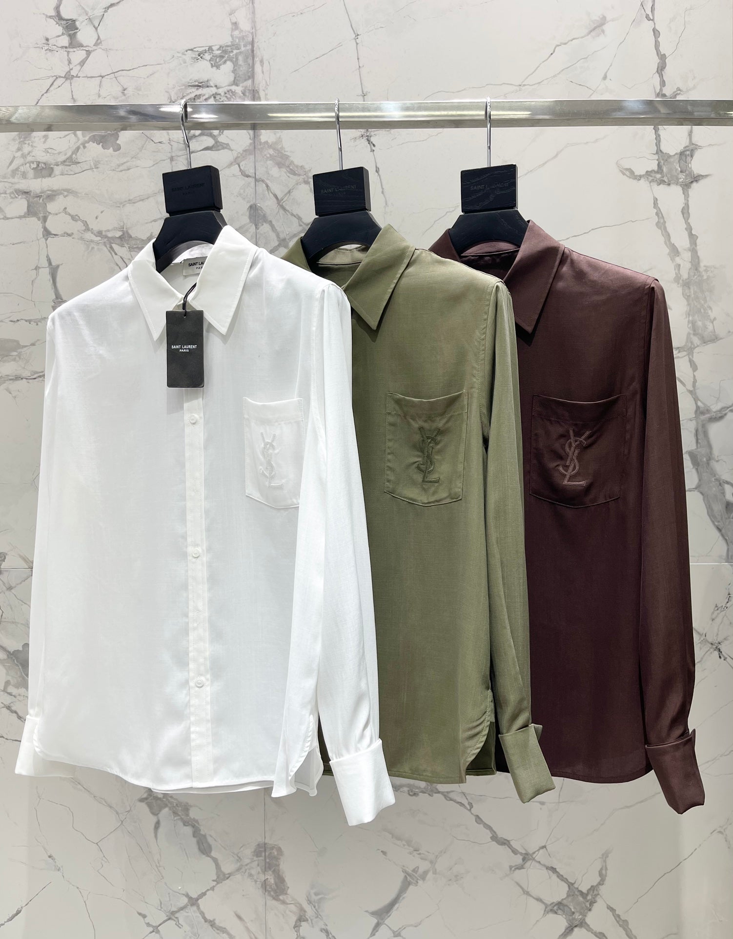 Elegant Embroidered Collar Pocket Shirt