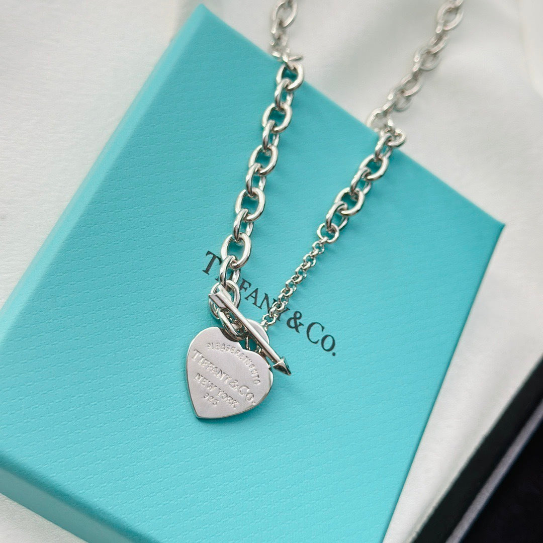 Arrow Through Heart Pendant Necklace